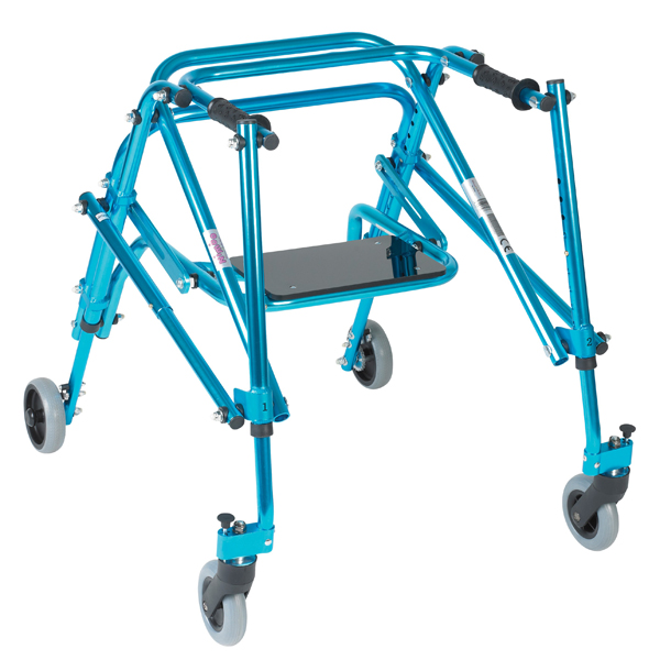Nimbo Rehab Lightweight Posterior Posture Walker with Seat - Cornflower Blue Youth - Click Image to Close
